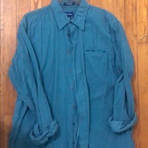 Cute Button Up Blue Corduroy Shirt